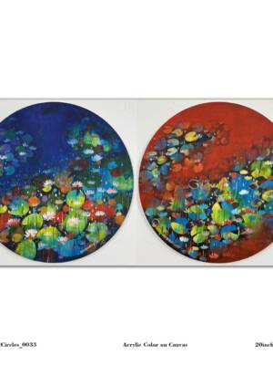 Arundhati Pise, Waterlilies (Set of 2 Circles), 2025